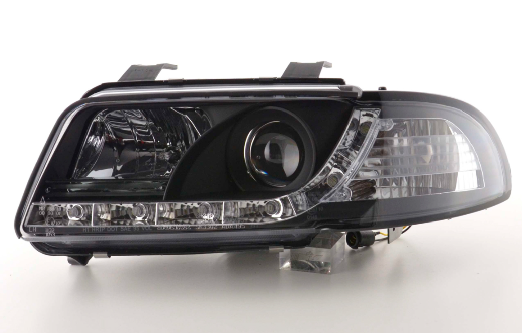 FK LED DRL Angel Eye Projektorscheinwerfer Audi A4 B5 8D 94-99 schwarz S4 LHD