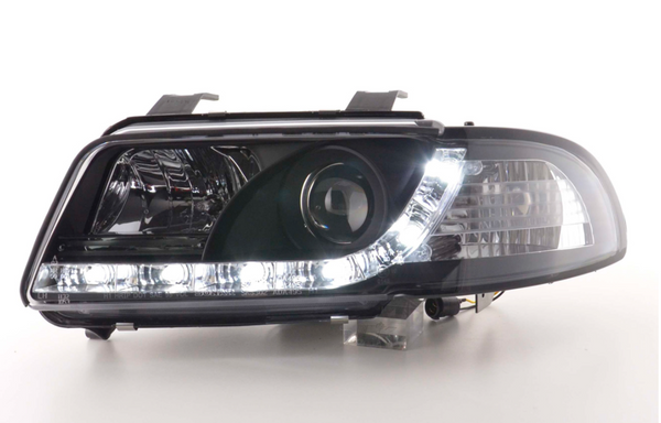 FK LED DRL Angel Eye Projector headlights Audi A4 B5 8D 94-99 black S4 LHD