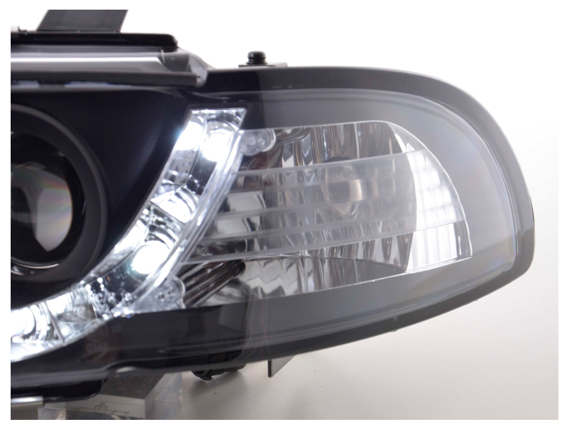 FK LED DRL Angel Eye Projektorscheinwerfer Audi A4 B5 8D 94-99 schwarz S4 LHD