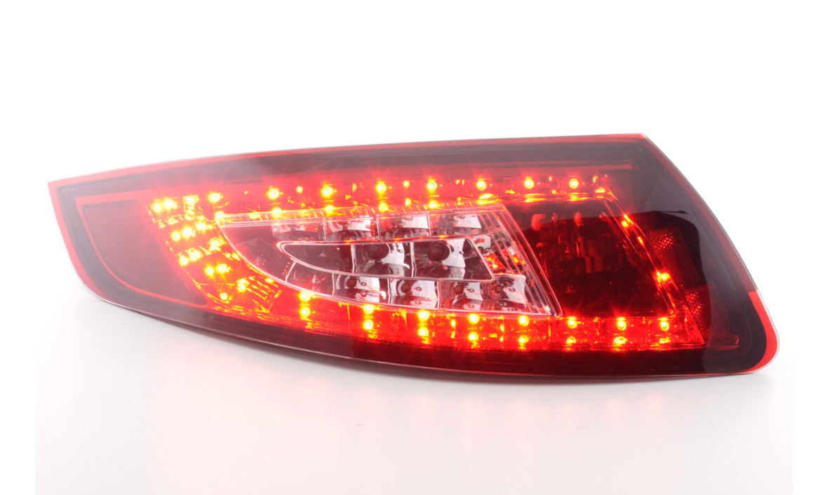 FK Pair LED Rear Lights Porsche 911 type 997 05-09 red / clear Lightbar LHD GT3