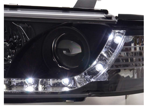 FK LED DRL Angel Eye Projektorscheinwerfer Audi A4 B5 8D 99-01 schwarz S4 LHD 