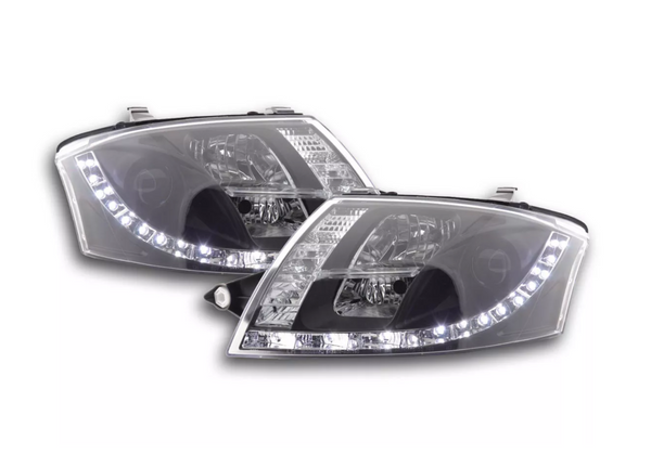 FK Pair LED DRL Projector headlights Audi TT 8N 99-06 black 1.8 3.2 Quattro RHD