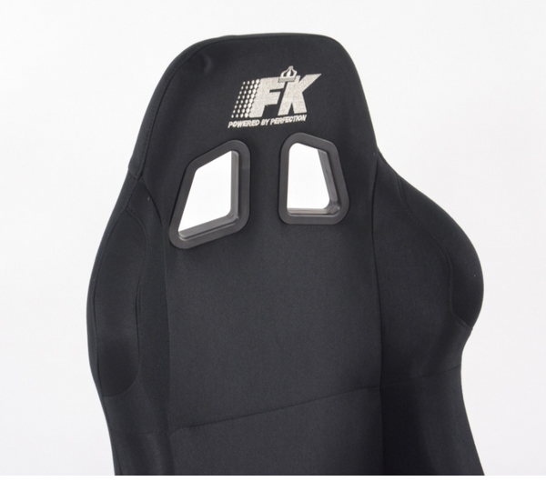 FK Universal Full Bucket Sports Seats Black Car 4x4 Kit Van inc slide runners