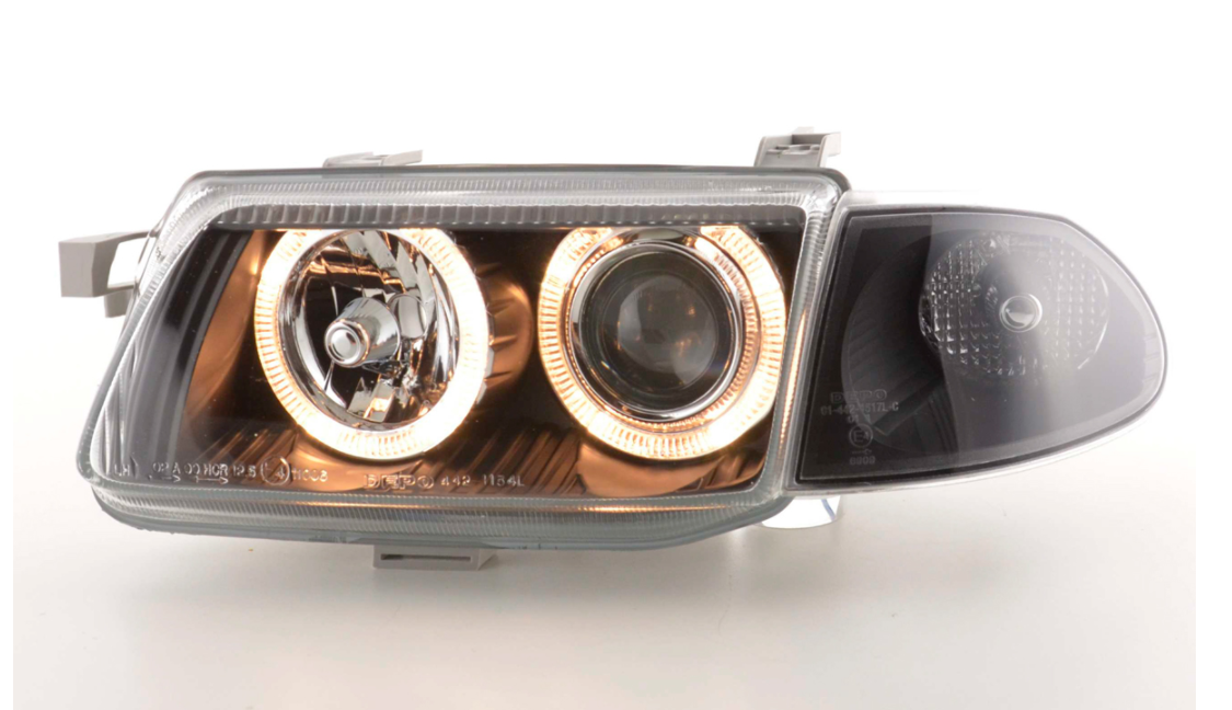 FK Vauxhall Opel Astra F 91-97 LED DRL Devil Eye Projector Headlights RHD & LHD