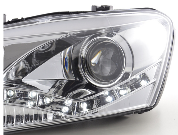 FK Paar LED DRL Projektorscheinwerfer VW Polo Typ 6R 2010+ Chrom RHD Plug &amp; Pla 