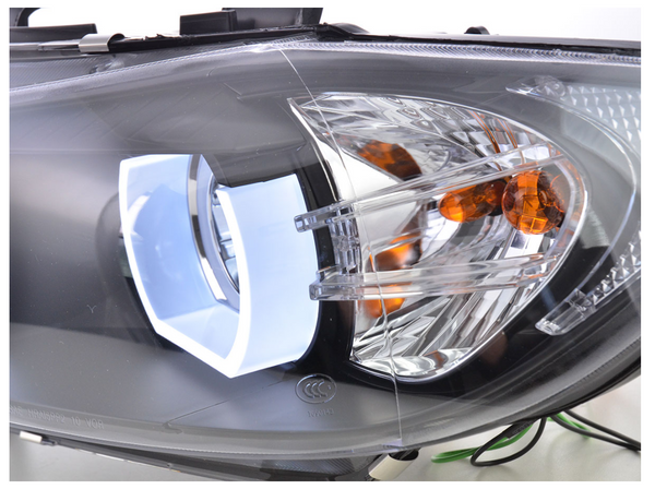 FK Paar LED DRL Projektor-Augenscheinwerfer BMW 3er E90 E91 05–08 Schwarz LHD