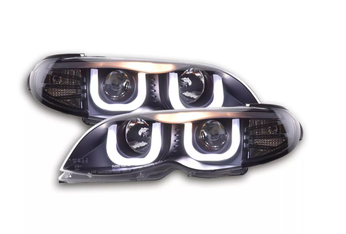 FK Paar LED DRL Projektorscheinwerfer BMW 3er E46 Limousine Touring 02-05 RHD