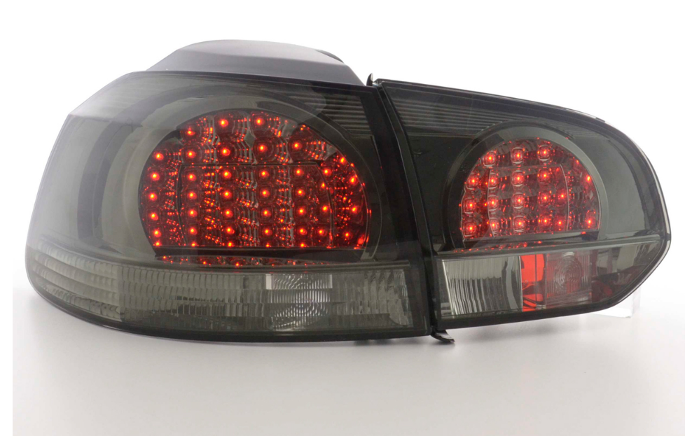 FK Set VW GOLF 6 MK6 08-12 LED REAR LIGHTS LAMPS TAIL BACK Smoke Red