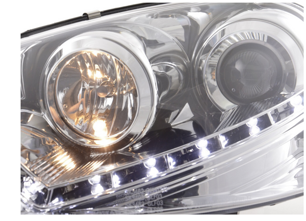 FK Set LED Halo DRL Headlights VW Golf 5 5 MK5 1K 03-08 chrome RHD Plug & Play