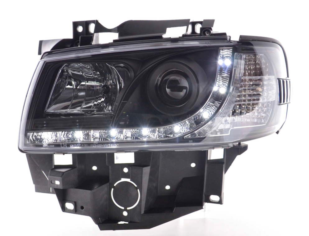 FK Set LED DRL Projector headlights VW Van Camper Bus Transporter T4 96-03 Black