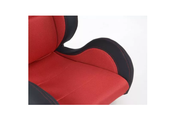 FK Pair Universal Recline / Fold Bucket Sports Seats - RED & Black Motorsport