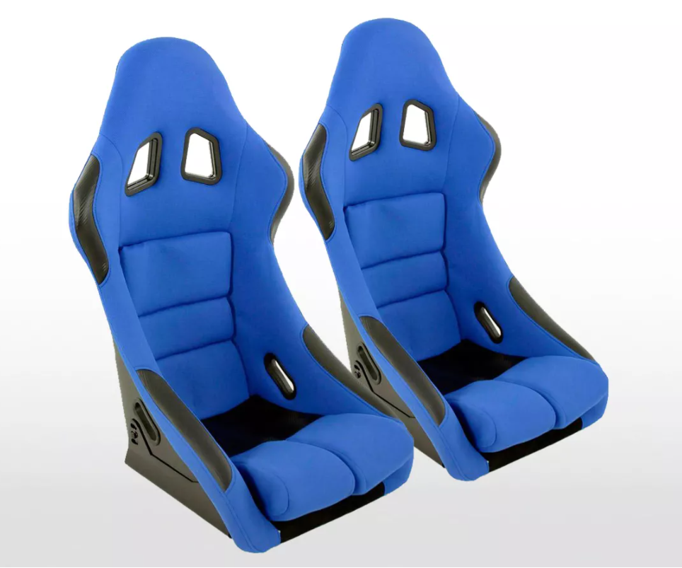 FK Universal Full Fixed Back Bucket Sports Seats BLUE Edition Track Drift STyle