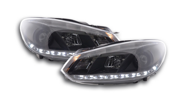 FK Set VW Golf 6 MK6 LED Devil Eye Project Headlights DRL GTI R20 08+ Black RHD