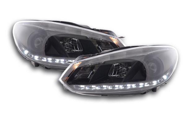 FK Set VW Golf 6 MK6 LED Devil Eye Project Headlights DRL GTI R20 08+ Black RHD