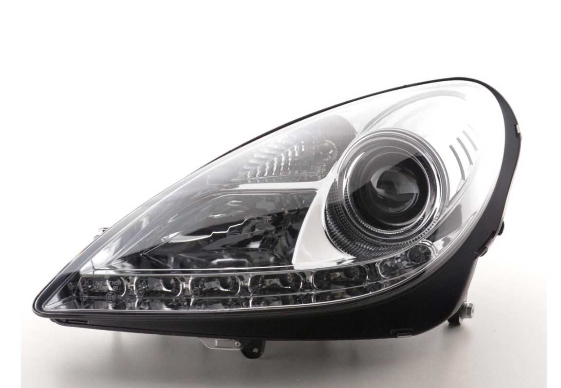 FK Set LED DRL Headlights Halo Mercedes SLK R171 04-11 chrome LHD AMG