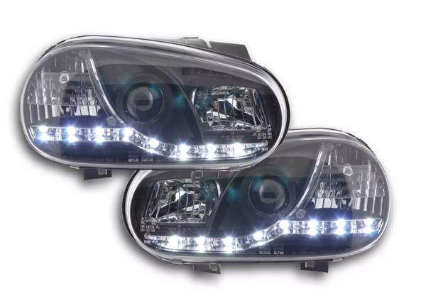 FK LED DRL Angel Eye Projektor-Scheinwerfer-Set VW Golf 4 MK4 1J 98–03 RHD GTI