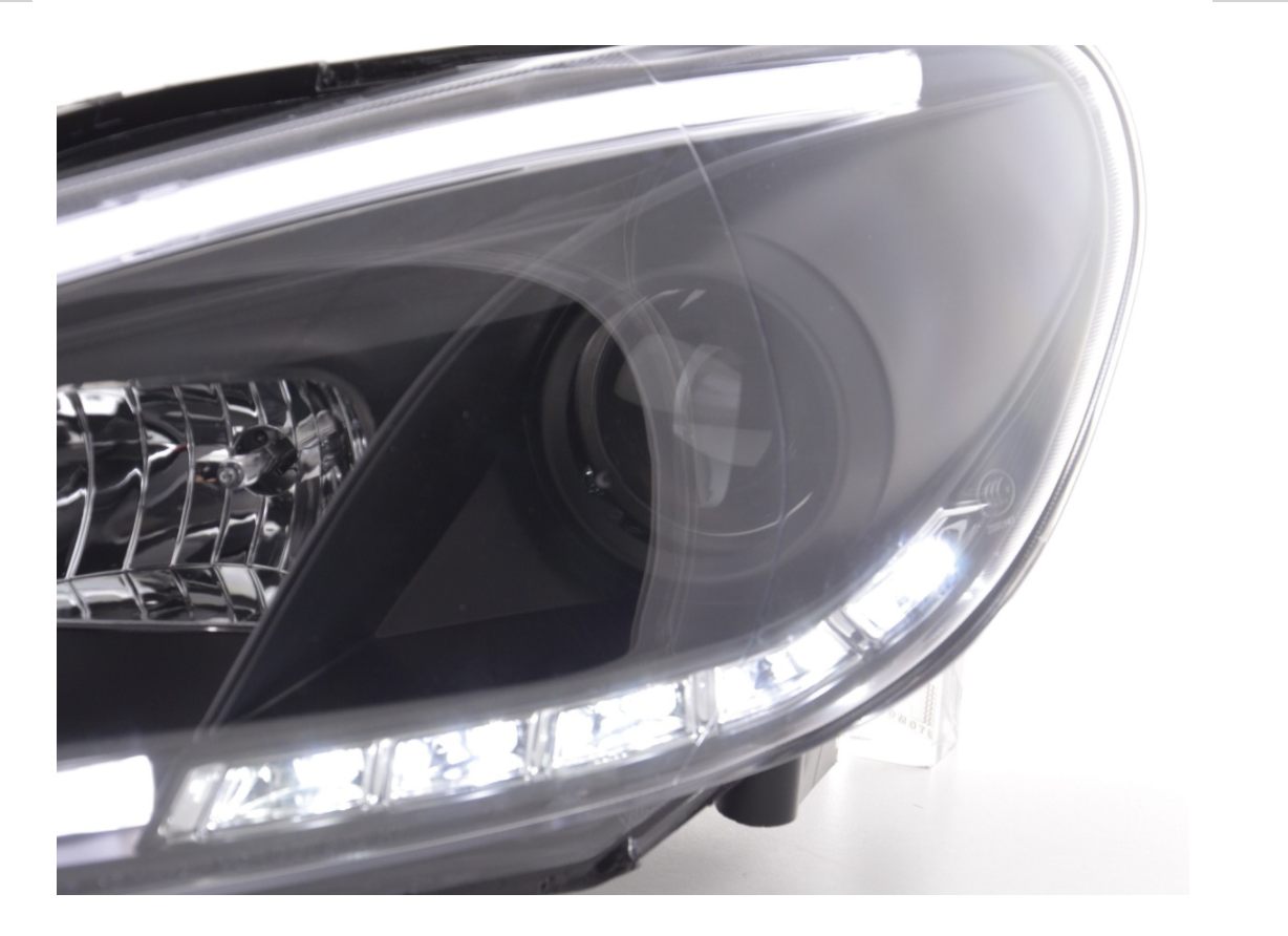 FK VW Golf 6 MK6 LED Devil Eye Project Scheinwerfer DRL GTI R20 08–12 Schwarz LHD