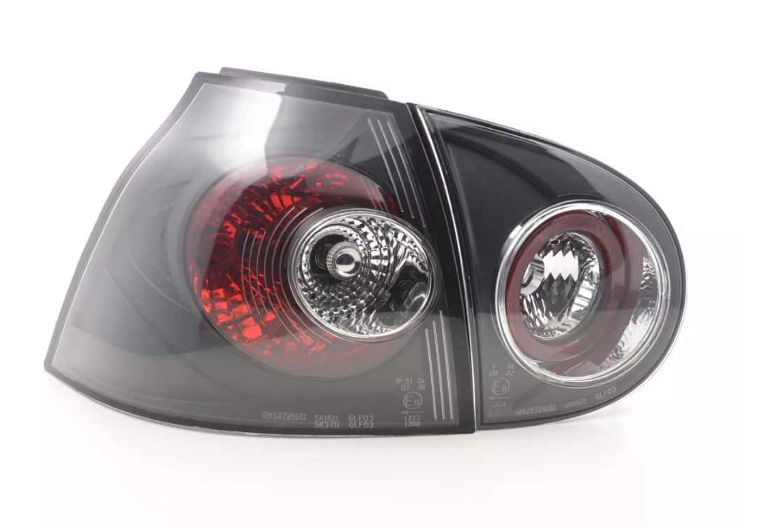 FK Pair Rear Lights VW Golf 5 MK5 03-08 Black & Red 1K RHD Plug & Play