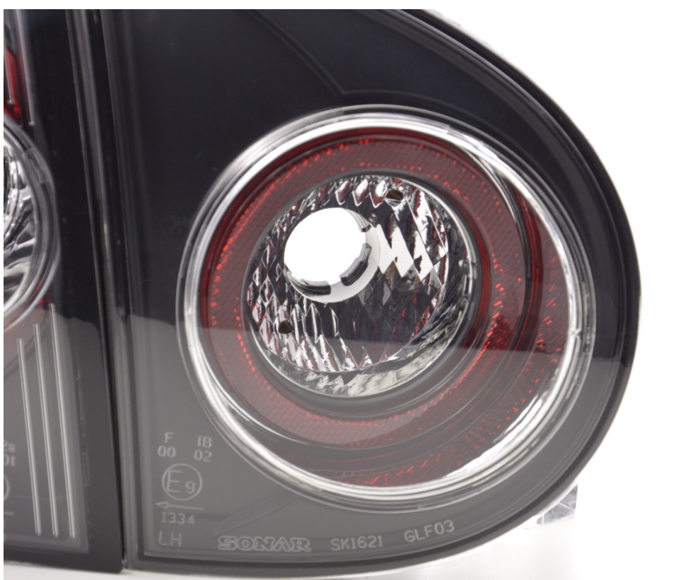 FK Pair Rear Lights VW Golf 5 MK5 03-08 Black & Red 1K RHD Plug & Play