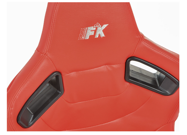 FK Pair RED Universal Premium Line Sports Bucket Seats - Recline & slide runners