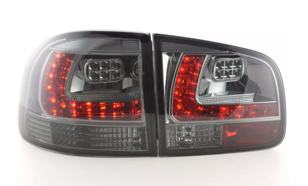 FK Pair LED DRL Rear Lights Lightbar VW Touareg 1 MK1 7L 03-09 LHD Black Smoked