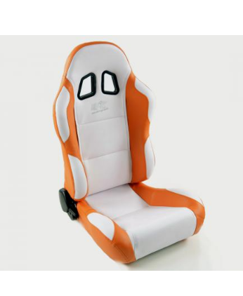 FK Univ Bucket Sports Seats & Runners White & Orange Defender 90 T5 T6 4x4 Car