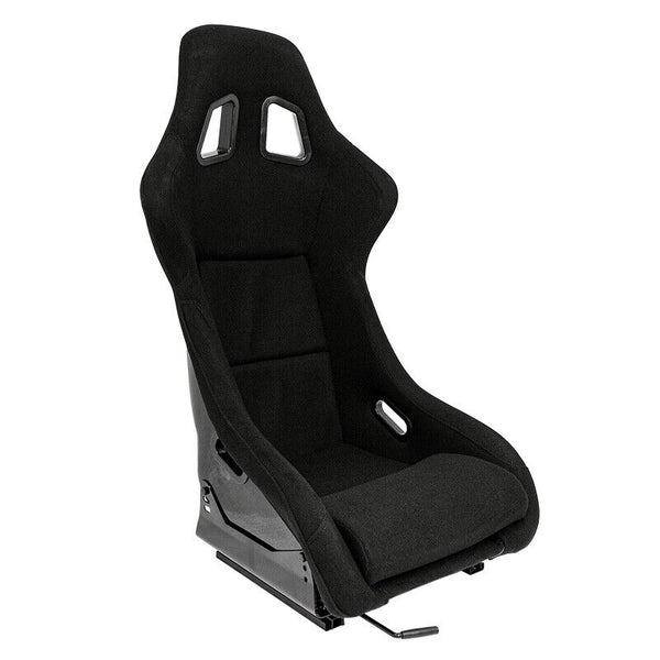 AUTOSTYLE x1 Univ Single Sports Bucket Seat Schwarz Feste Rückenlehnenschienen SS 77Z