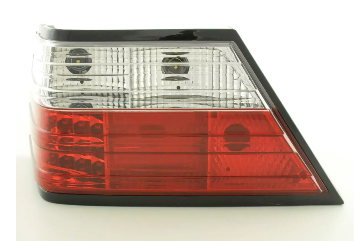 FK Pair Set LED Rear lights Mercedes E-Class W124 85-96 clear / red LHD