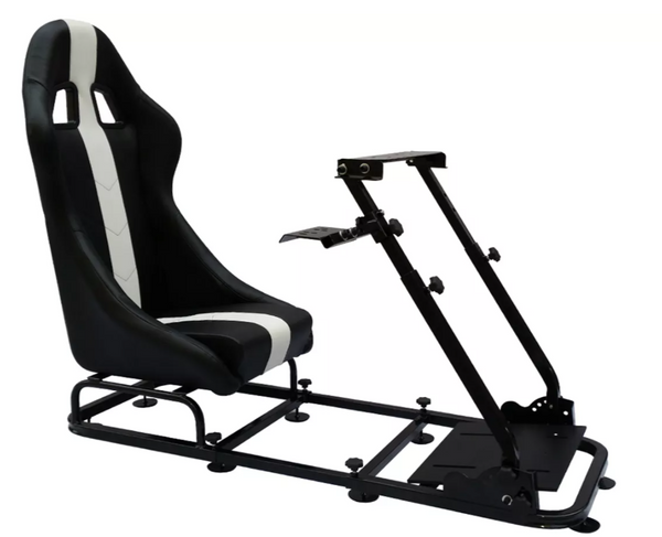 FK Black White Stripe Simulator Stuhl Rennsitz Fahrspiel PC Gaming Wheel 