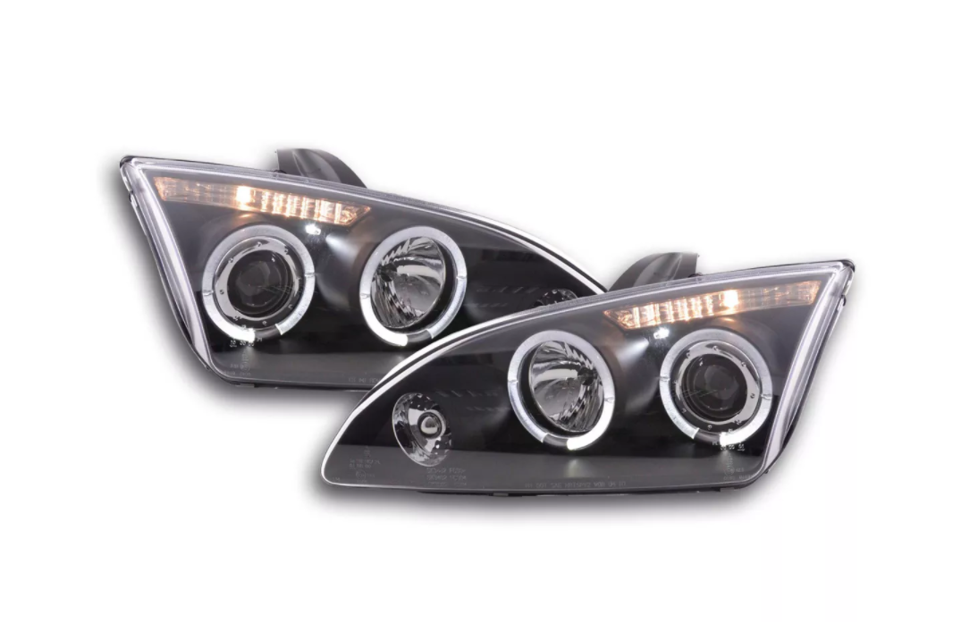 FK LED DRL Angel Eye Projector Headlight set Ford Focus MK2 C307 2 05-08 LHD