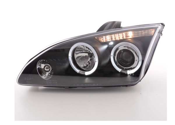 FK LED DRL Angel Eye Projector Headlight set Ford Focus MK2 C307 2 05-08 LHD