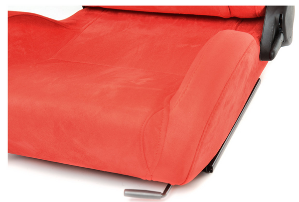 FK Universal Sports Bucket Seats Reclining Syn Suede Red with slide runners