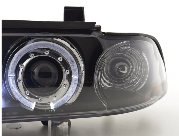 FK LED DRL Angel Eye Projector headlights BMW 5-series E39 95-00 black M5 LHD