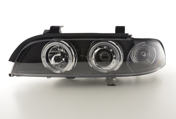 FK LED DRL Angel Eye Projector headlights BMW 5-series E39 95-00 black M5 LHD