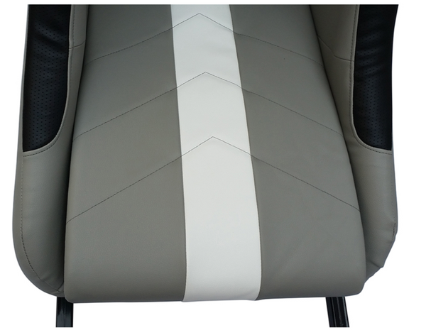 FK Grey White Stripe Simulator Chair Racing Seat Driving Game PC F1 Gaming Wheel