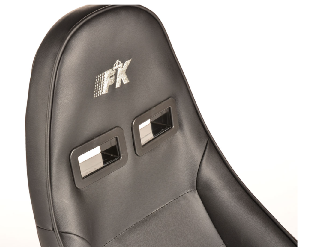 FK Universal Bucket Sports Seats Black Porsche 911 Style Retro Classic Piping