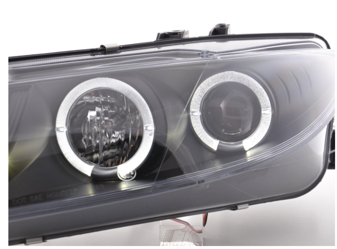 FK LED DRL Angel Eye Projector Headlights Mazda 6 Saloon 02-07 black GG GY GG1