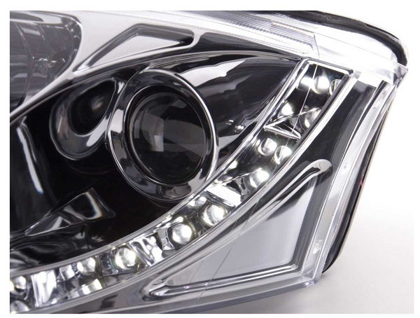 FK Pair LED DRL headlights Audi TT 8N 99-05 Black Chrome 1.8 3.2 Quattro LHD