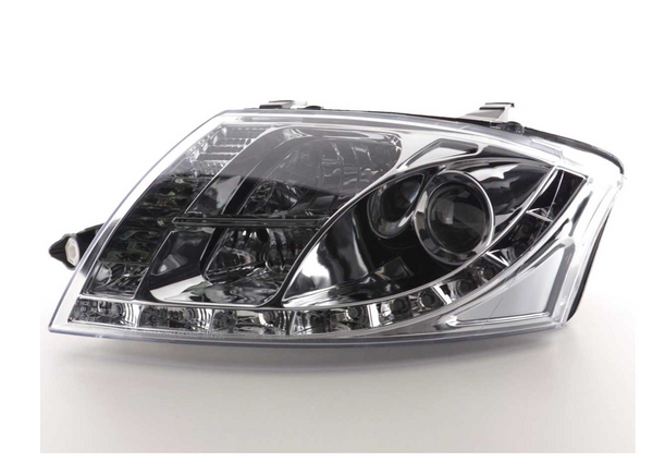 FK Paar LED DRL-Scheinwerfer Audi TT 8N 99–05 Schwarz Chrom 1.8 3.2 Quattro LHD