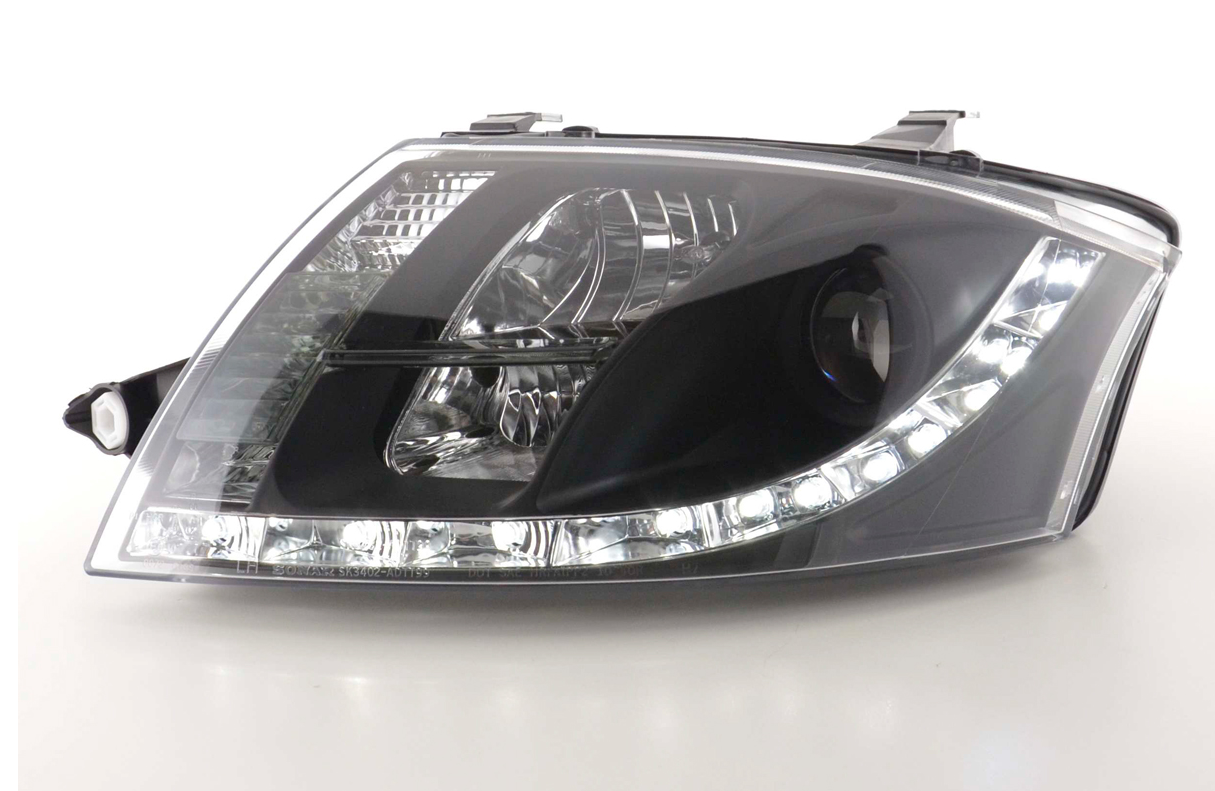 FK Paar LED DRL Projektorscheinwerfer Audi TT 8N 98-06 schwarz 1.8 3.2 Quattro LHD