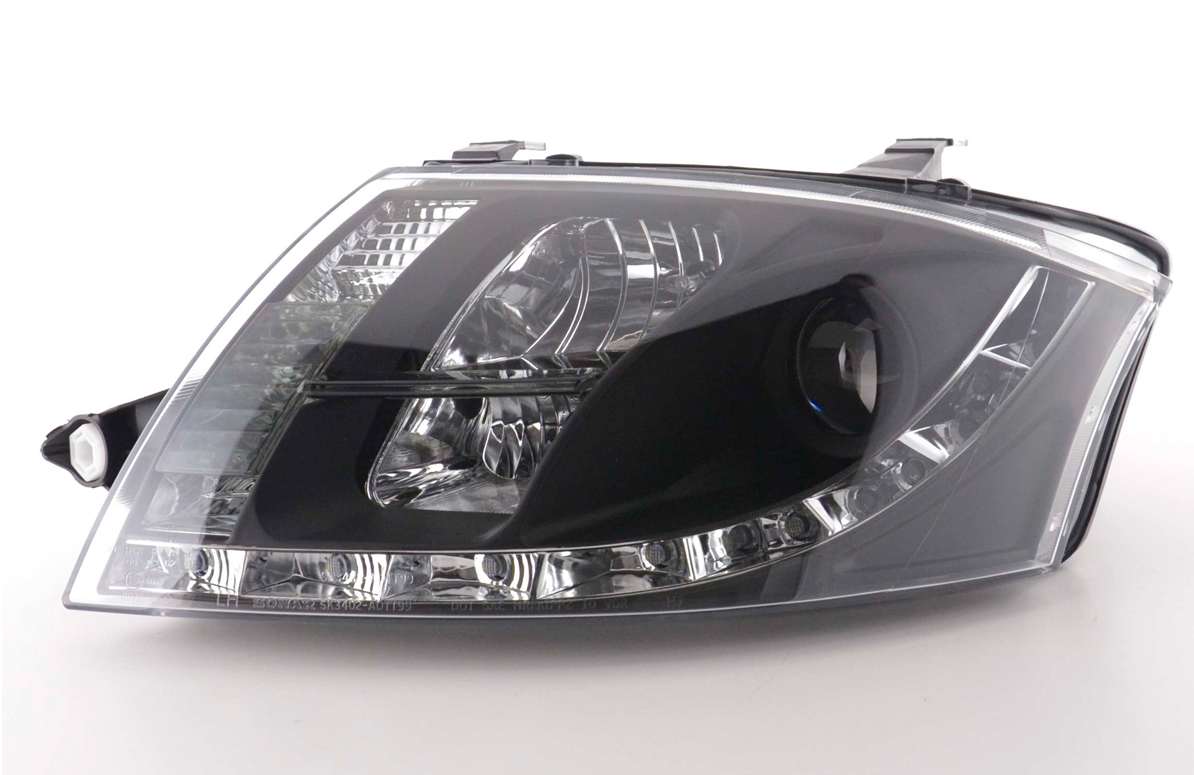 FK Paar LED DRL Projektorscheinwerfer Audi TT 8N 98-06 schwarz 1.8 3.2 Quattro LHD