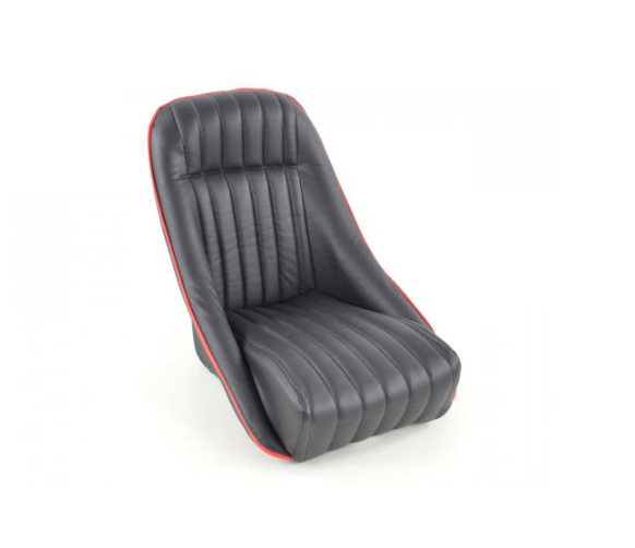 FK Pair Black Red Piping Classic Car Retro Speedster Car Bucket Seats & Rails