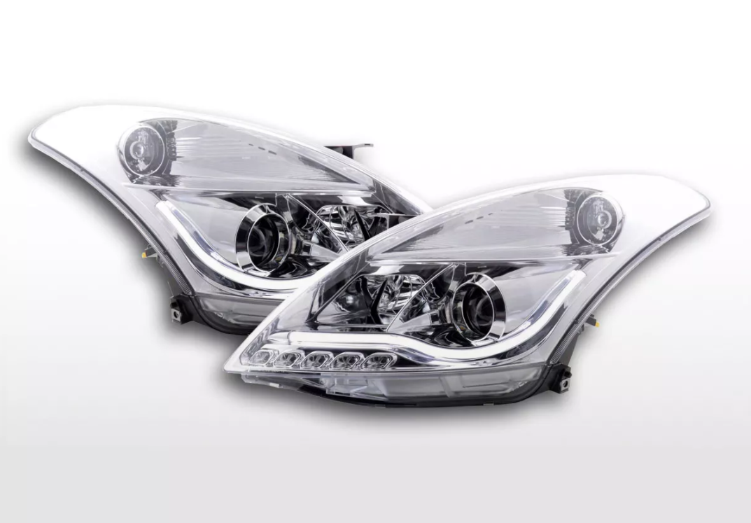 FK LED DRL Devil Angel Eyes Project Headlights Suzuki Swift 10-13 chrome FZ NZ