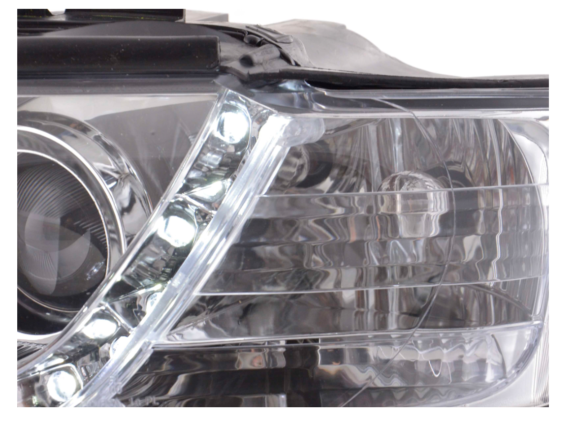 FK Paar LED DRL Angel Eye Projektorscheinwerfer Audi A4 B7 8E 01–04 Chrom LHD S4 