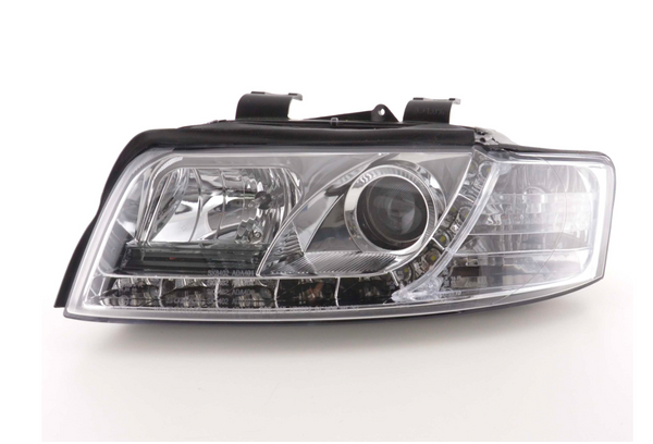 FK Paar LED DRL Angel Eye Projektorscheinwerfer Audi A4 B7 8E 01–04 Chrom LHD S4 