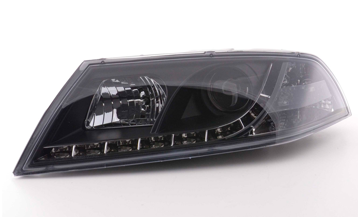 FK Paar LED DRL Projektor Angel Eyes Scheinwerfer Skoda Octavia 04-08 1Z MK2 schwarz