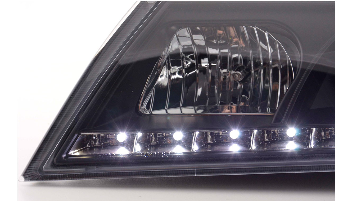 FK Paar LED DRL Projektor Angel Eyes Scheinwerfer Skoda Octavia 04-08 1Z MK2 schwarz