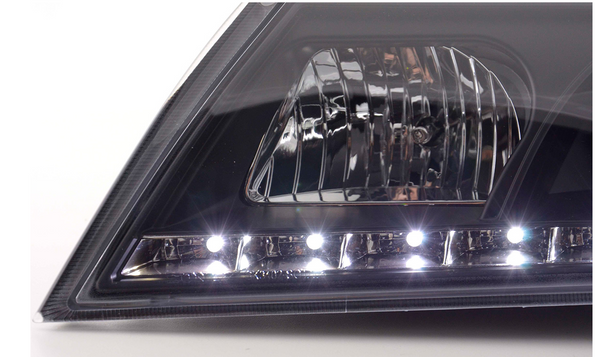 FK Paar LED DRL Projektor Angel Eyes Scheinwerfer Skoda Octavia 04-08 1Z MK2 schwarz