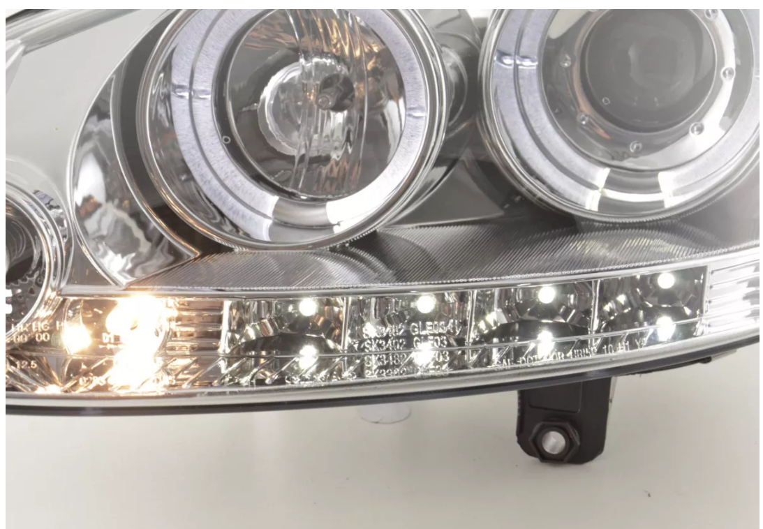 FK LED Halo Projektor Eye DRL Scheinwerfer VW Golf 5 MK5 1K CHROME 03-08 GTi LHD