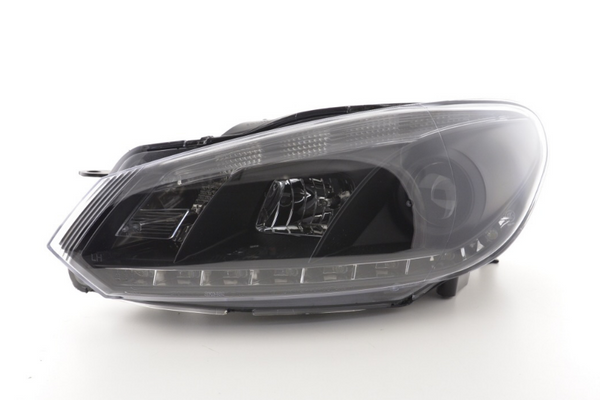 FK Set VW Golf 6 MK6 LED Devil Eye Project Headlights DRL GTI R20 08- Black RHD